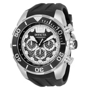 INVICTA Men's Pro Diver 50mm War Lord Silver/Black Silicone Strap Chronograph Watch